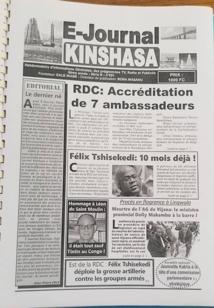 #0001 - 100 Jours - E-Journal Kinshasa