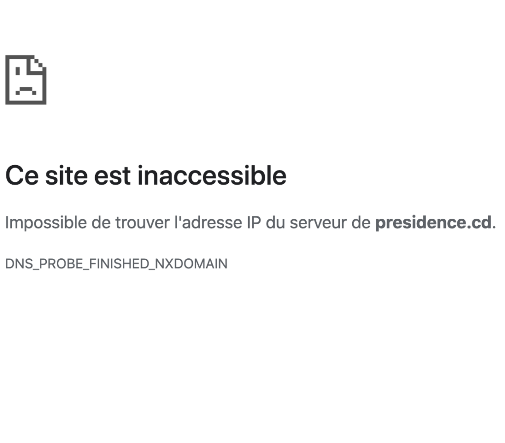 Plus aucun site de l’extension RDC (CD) ne s’affichent plus. 1