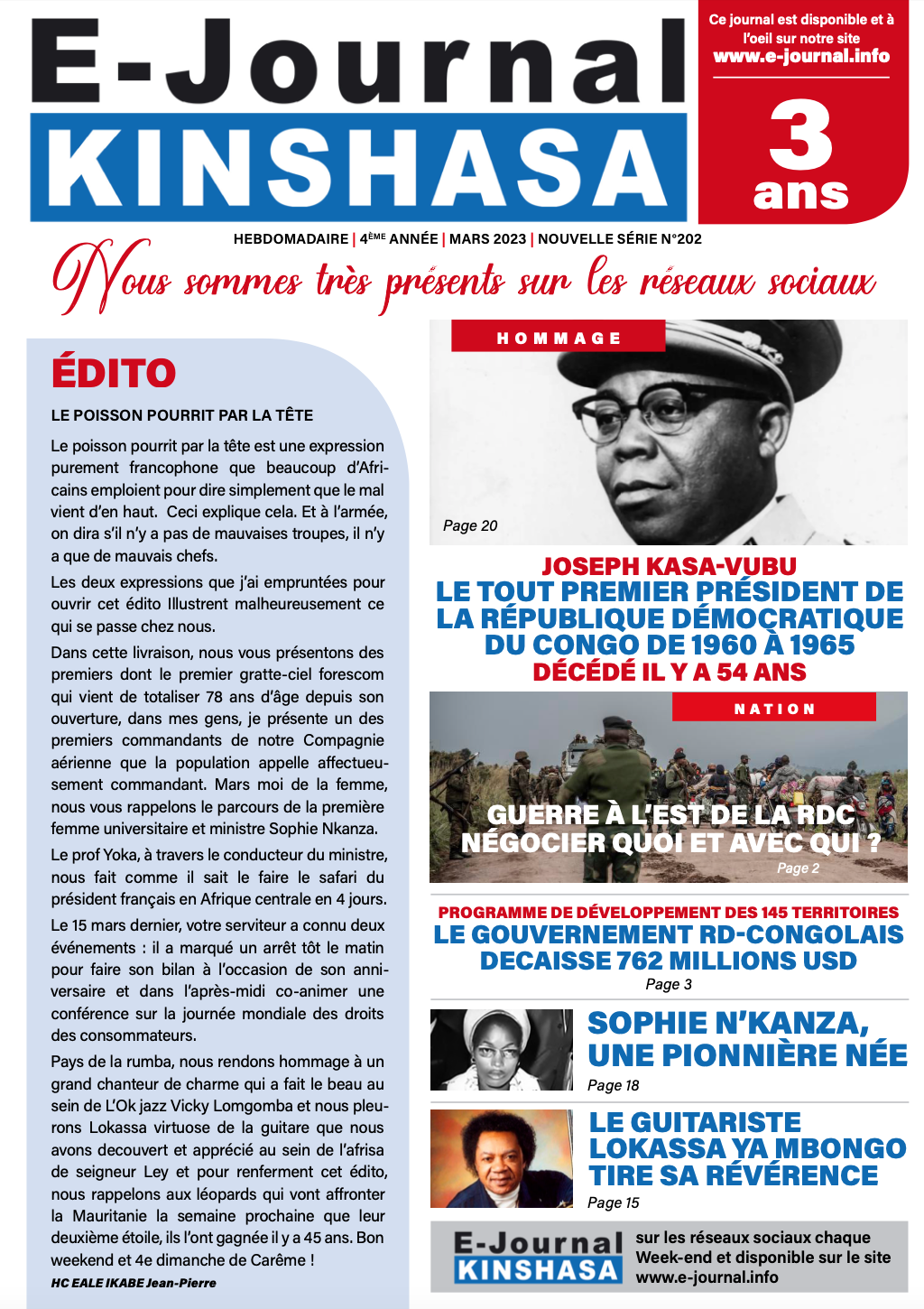 E-Journal N°202 / 2023 - E-Journal Kinshasa