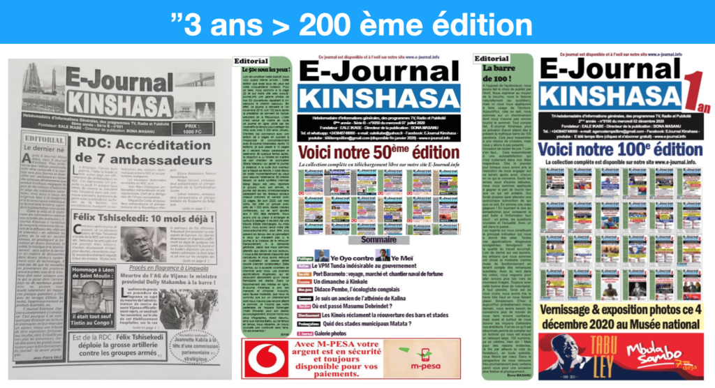 E-journal Kinshasa: Voici notre 200 ème  édition !      1