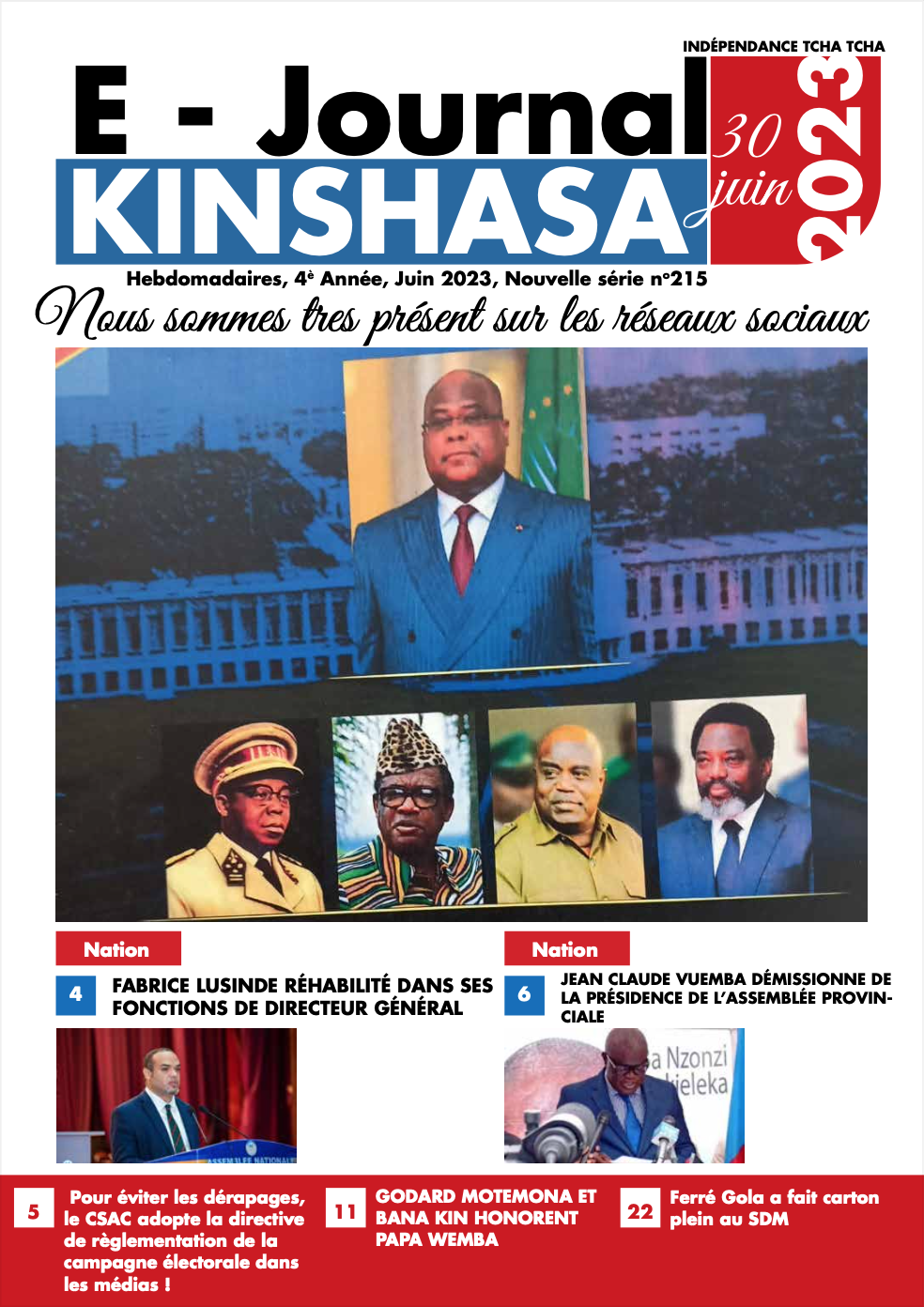 E-Journal Spécial 30 Juin 2023 - E-Journal Kinshasa