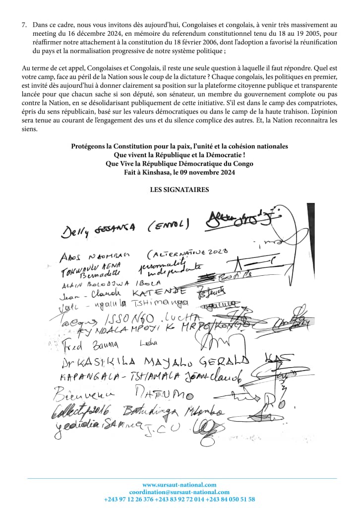 Projet de changement de la constitution de la RD Congo : Delly Sessanga et ses alliés politiques s’opposent avec énergie 4
