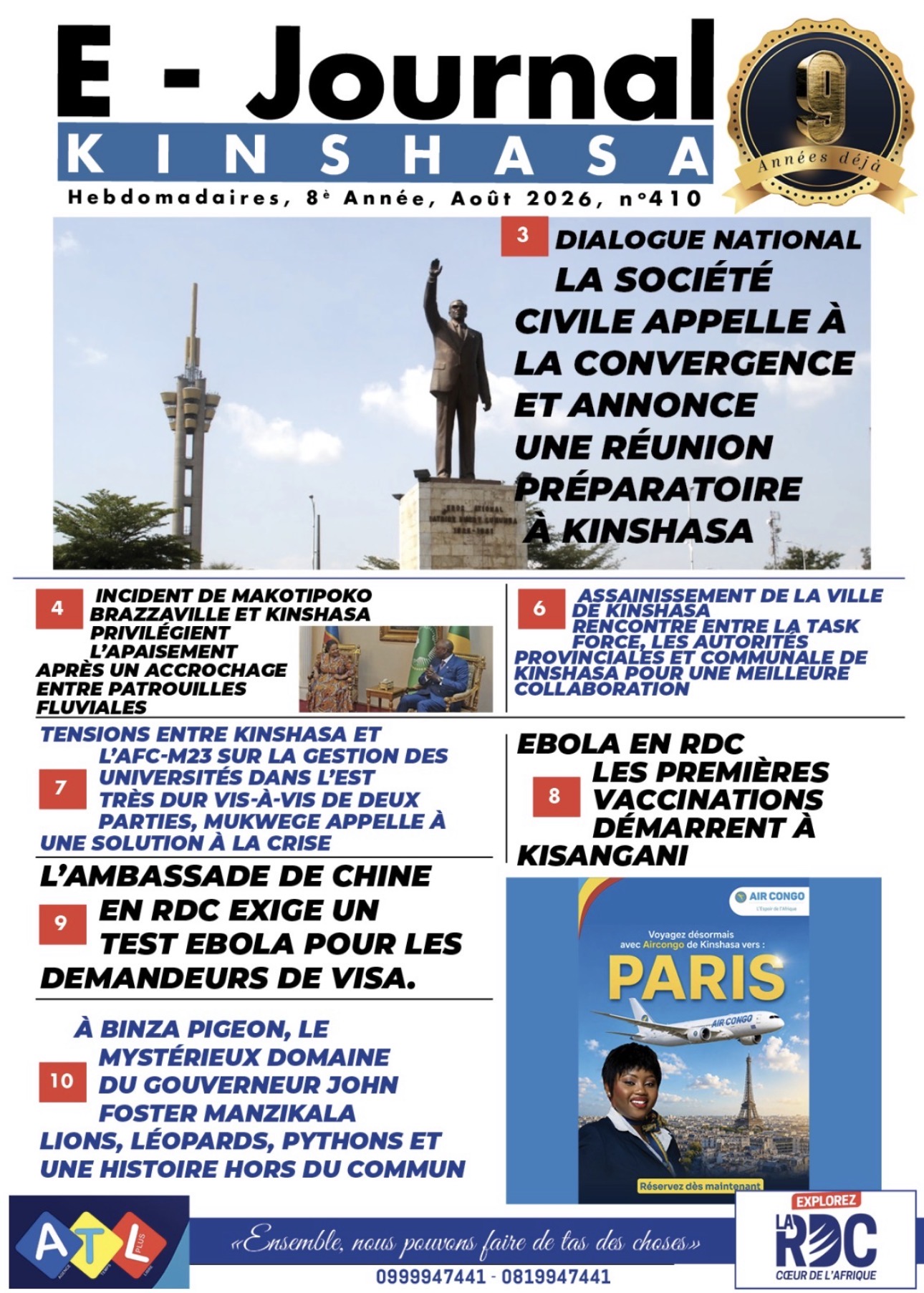 E-Journal Kinshasa - Actualités, informations générales, divertissement et détente 1